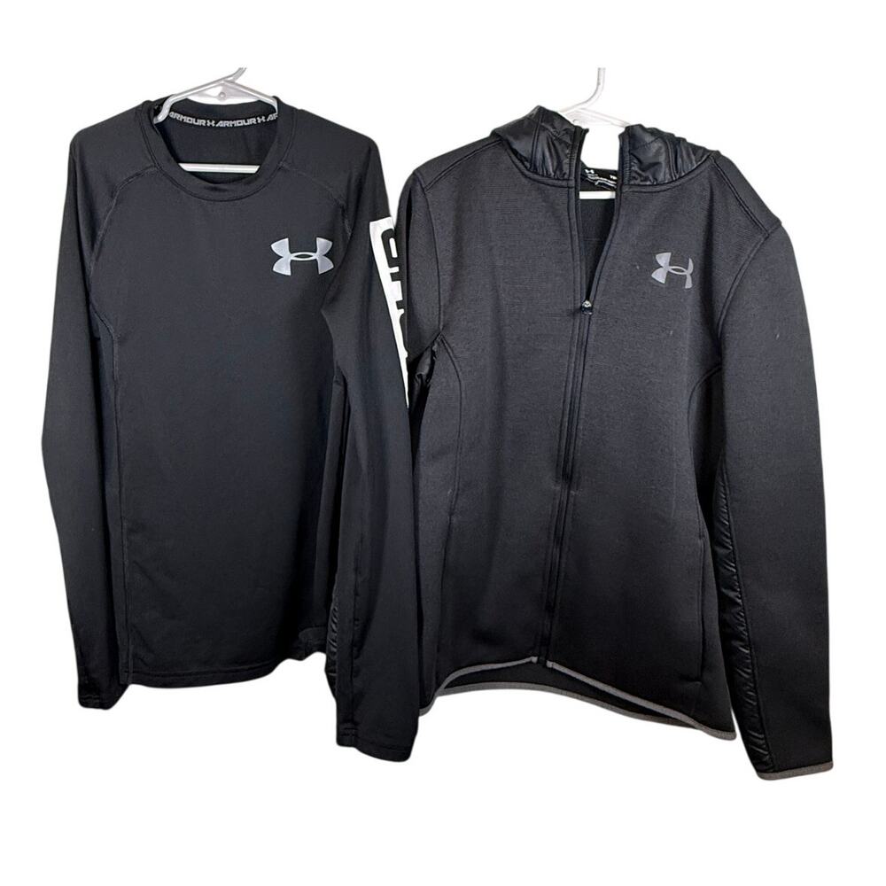 Under ArmourJacket/Shirt Lot Boys Medium Black Long Sleeve - Picture 6 of 6
